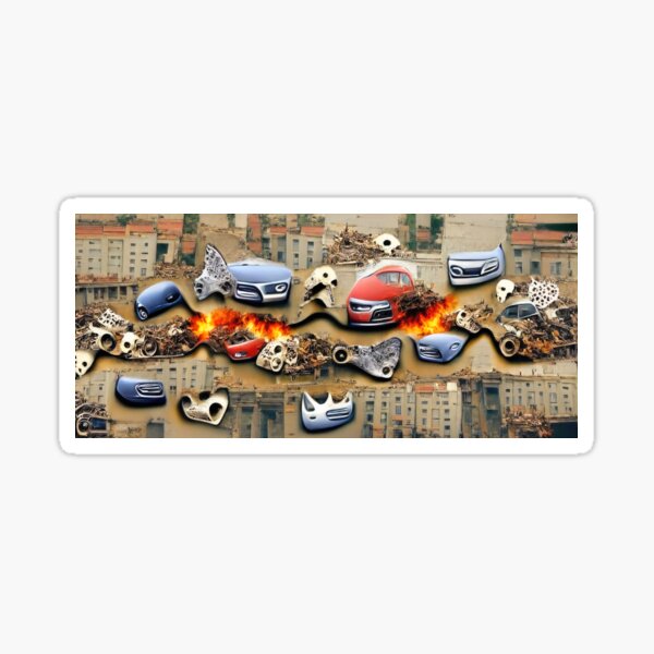 Symbolic Destruction of Cars Sticker