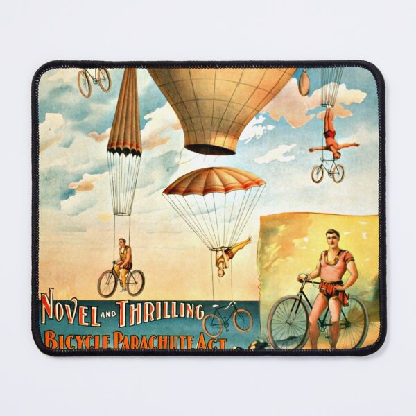 Item preview, Chas. H. Kabrich, the only bike-chute aeronaut novel and thrilling, bicycle parachute act in mid-air (1896) designed and sold by PromoteProgress.