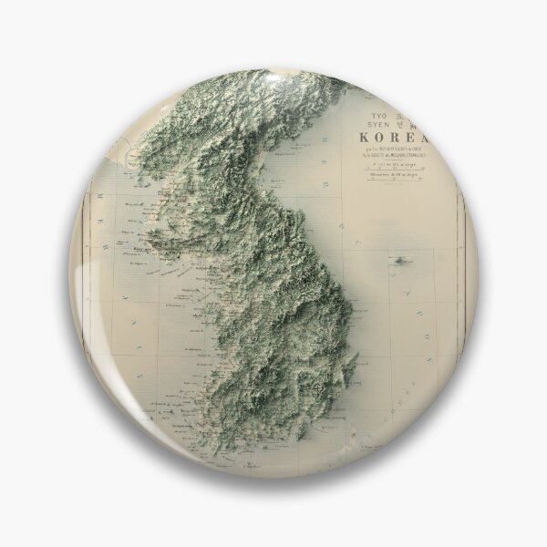 Item preview, 1886 North and South Koreas Relief Map 3D digitally-rendered designed and sold by ThinkAboutMaps.