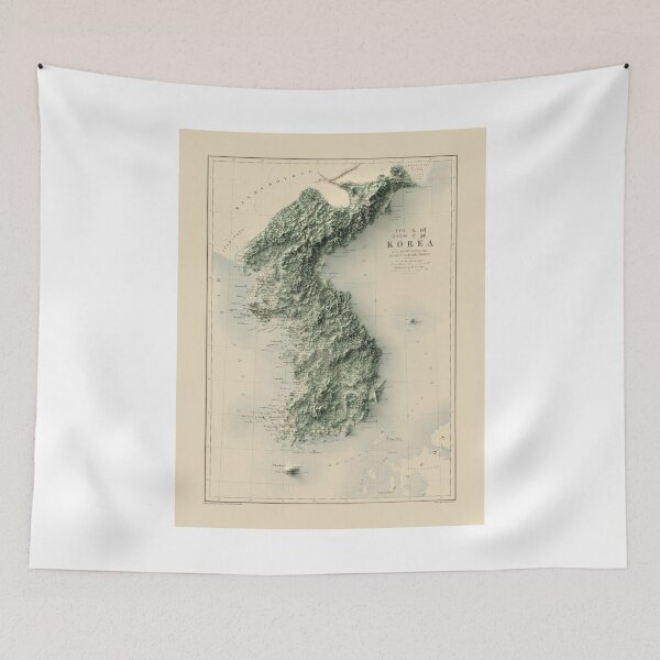 Item preview, 1886 North and South Koreas Relief Map 3D digitally-rendered designed and sold by ThinkAboutMaps.
