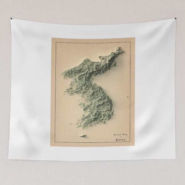 Item preview, North and South Koreas Relief Map 3D digitally-rendered designed and sold by ThinkAboutMaps.