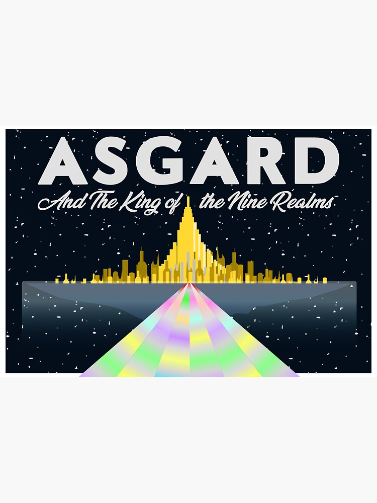 Thumbnail 3 of 3, Sticker, Asgard Postcard designed and sold by Rockys-Randoms.