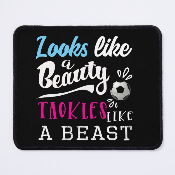 Item preview, Top Fun Soccer Looks Like A Beauty Tackles Beast Gift Design Essential T-Shirt designed and sold by ethenfran6.