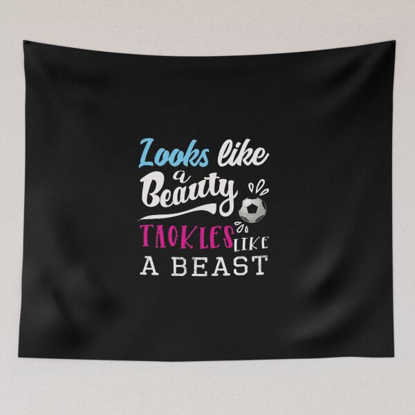 Item preview, Top Fun Soccer Looks Like A Beauty Tackles Beast Gift Design Essential T-Shirt designed and sold by ethenfran6.