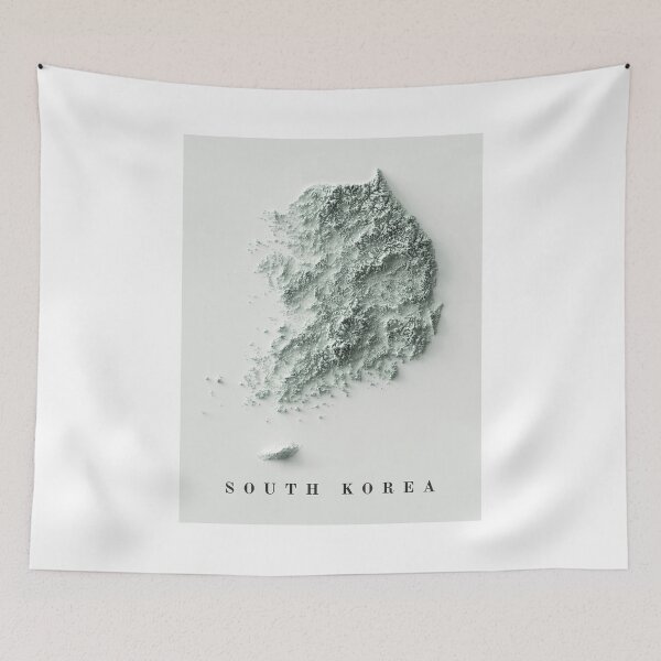 Item preview, South Korea Relief Map 3D digitally-rendered designed and sold by ThinkAboutMaps.