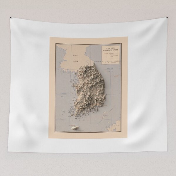 Item preview, 1970 South Korea Relief Map 3D digitally-rendered designed and sold by ThinkAboutMaps.