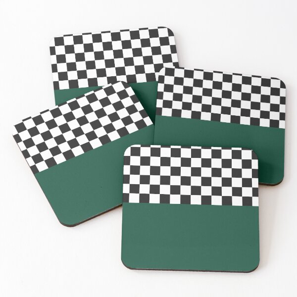 Item preview, Classic Black and White Chess Board Half Green Pattern designed and sold by SoccaTamam.