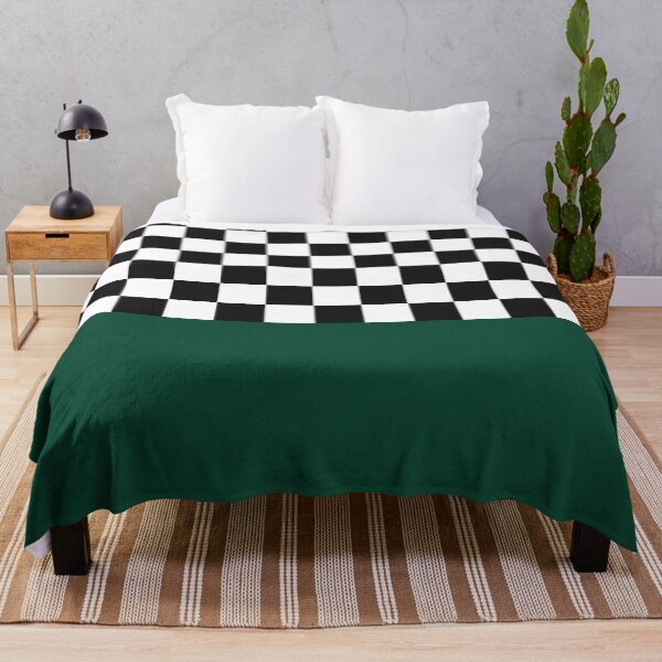 Item preview, Classic Black and White Chess Board Half Green Pattern designed and sold by SoccaTamam.