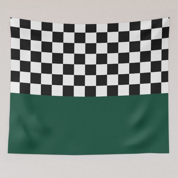Item preview, Classic Black and White Chess Board Half Green Pattern designed and sold by SoccaTamam.