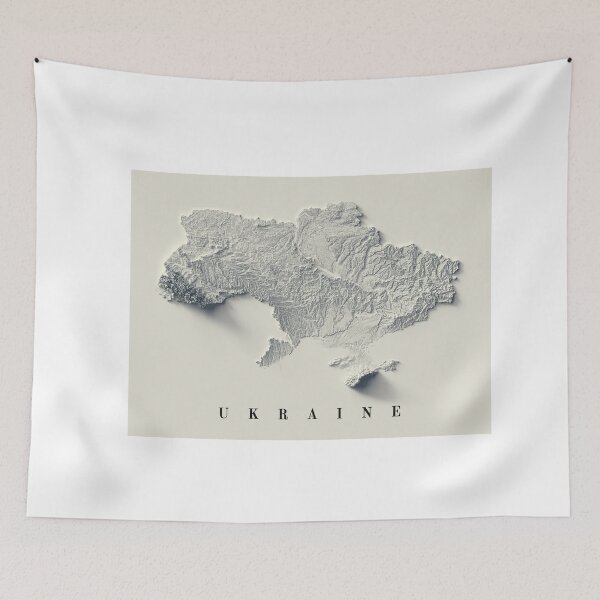 Item preview, Ukraine Relief Map 3D digitally-rendered designed and sold by ThinkAboutMaps.