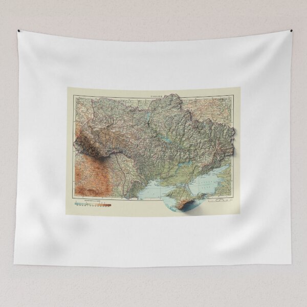 Item preview, 1967 Ukraine Relief Map 3D digitally-rendered designed and sold by ThinkAboutMaps.