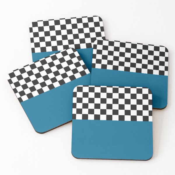 Item preview, Classic Black and White Chess Board Half Blue Pattern designed and sold by SoccaTamam.