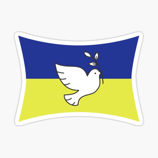 Item preview, Dove of peace on Ukrainian flag designed and sold by Againstallodds.
