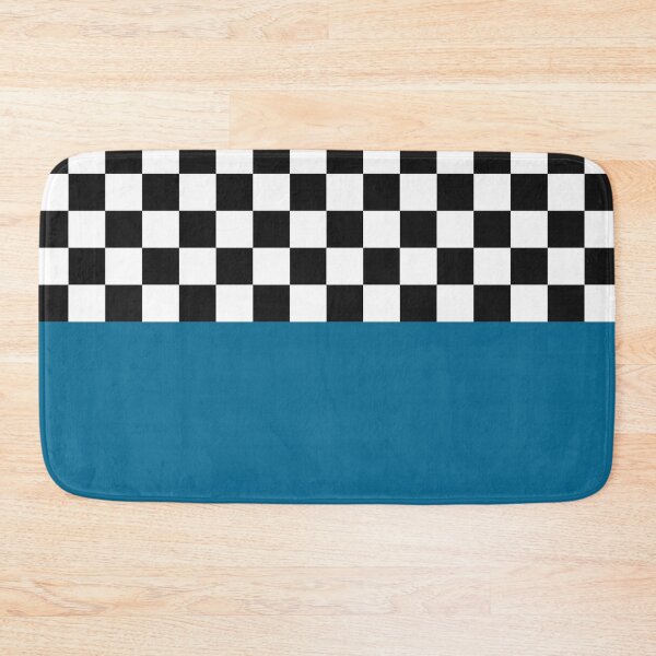 Item preview, Classic Black and White Chess Board Half Blue Pattern designed and sold by SoccaTamam.