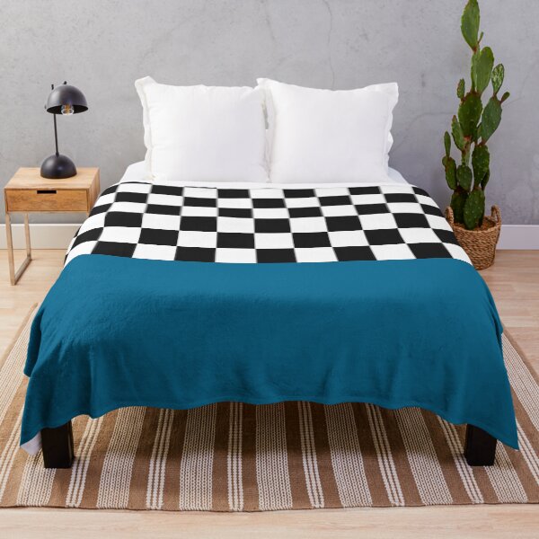 Item preview, Classic Black and White Chess Board Half Blue Pattern designed and sold by SoccaTamam.