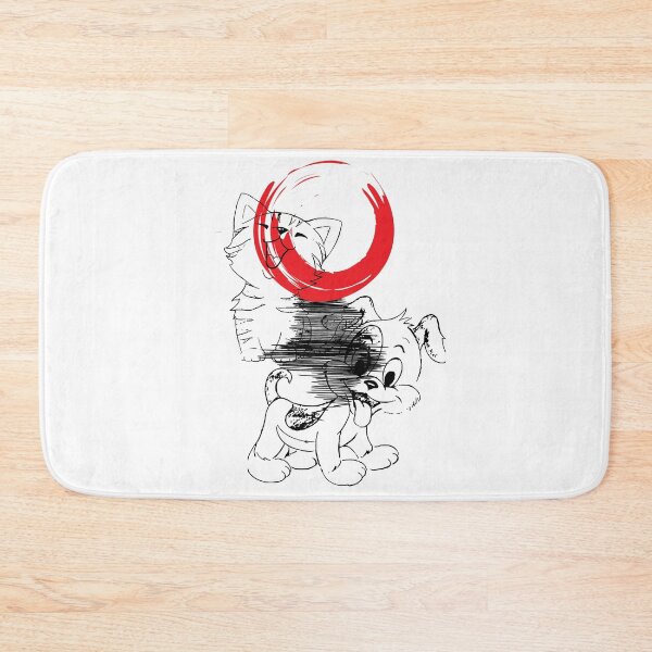 Item preview, Cat and dog under the red moon over the water designed and sold by Scopestor.