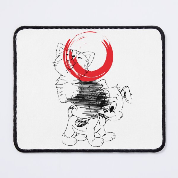 Item preview, Cat and dog under the red moon over the water designed and sold by Scopestor.