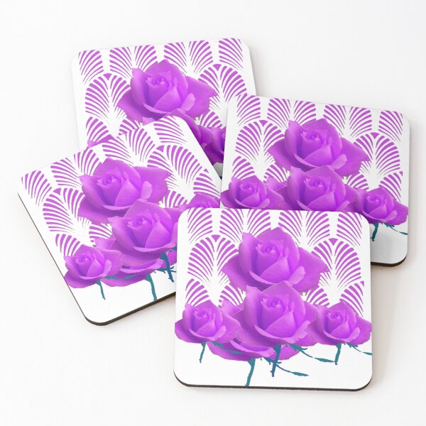 Item preview, ROMANTIC AMETHYST PURPLE ART DECO ROSE PATTERN ART   designed and sold by sharlesart.