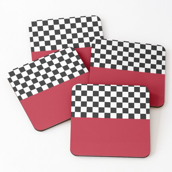 Item preview, Classic Black and White Chess Board Half Red Pattern designed and sold by SoccaTamam.