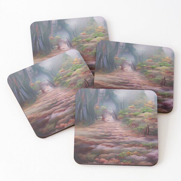 Item preview, Hiking Trail in Foggy Forest designed and sold by CattlettArt.