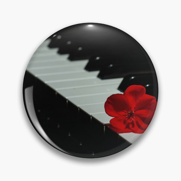 Item preview, Black Piano with a Red Geranium Flower designed and sold by digoarpi.