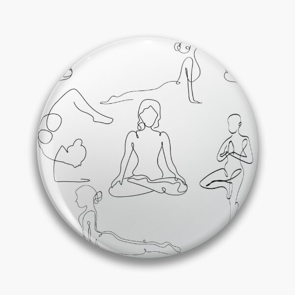 Item preview, white yoga poses positions line drawings modern art hipster designed and sold by Gossip Rag.