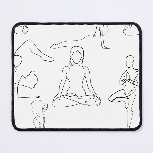 Item preview, white yoga poses positions line drawings modern art hipster designed and sold by Gossip Rag.