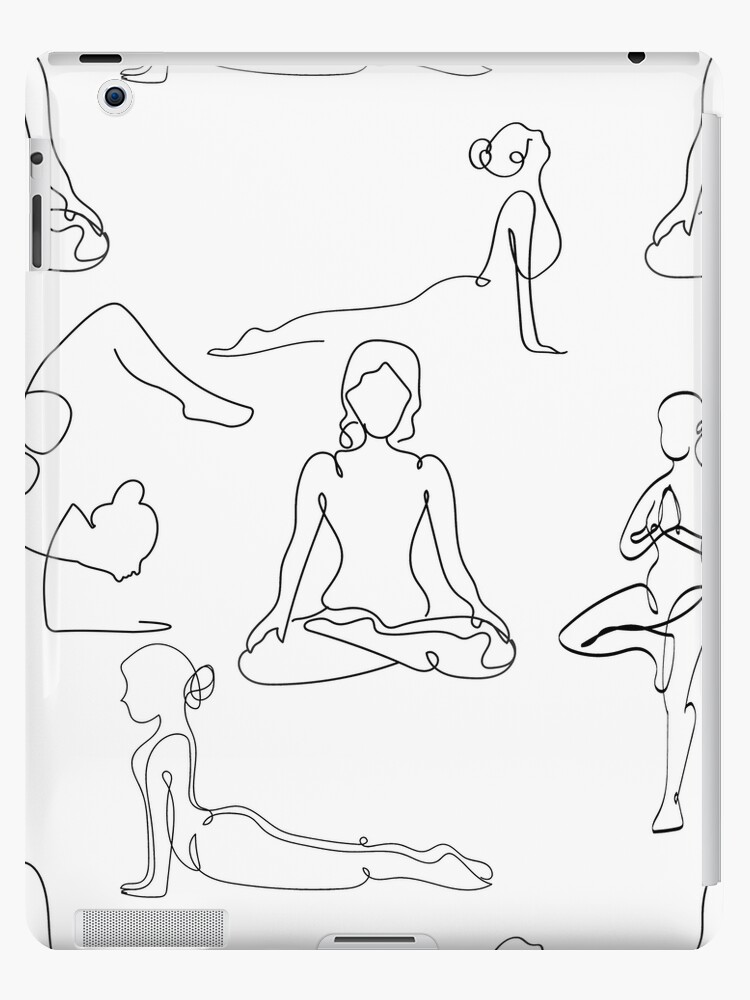 Free Vectors | Yoga pose set 1 line drawing