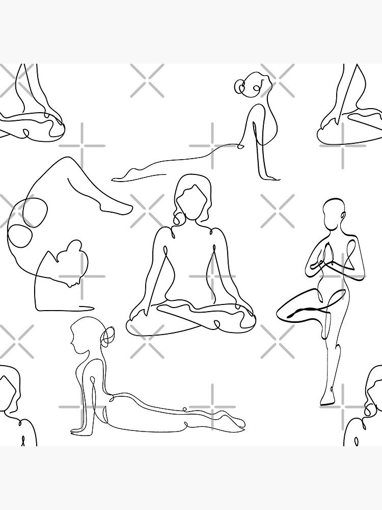 set of yoga poses line drawing isolated on... - Stock Illustration  [48963465] - PIXTA