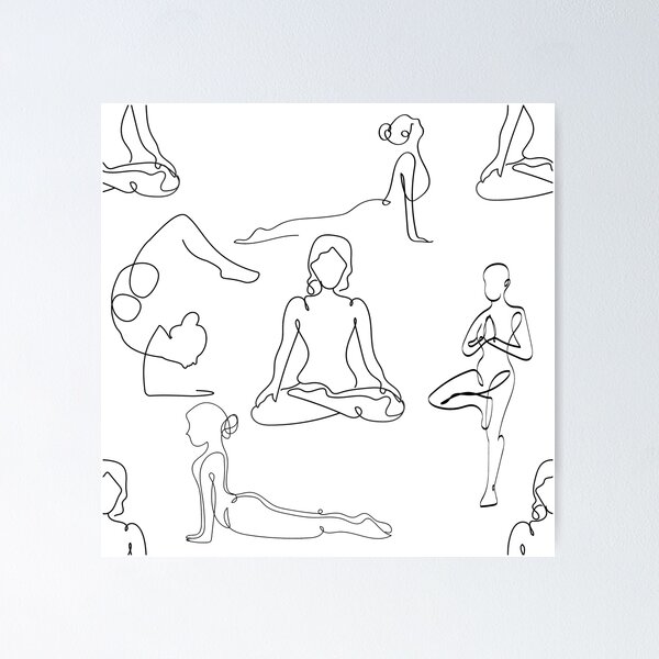 Sukhasana Yoga Pose Wall Art, Minimalist Line Art Poster, Meditation Yoga  Gift, Zen Wall Print, Mindfulness Gifts - Etsy | Yoga art painting, Line art  design, Line art drawings