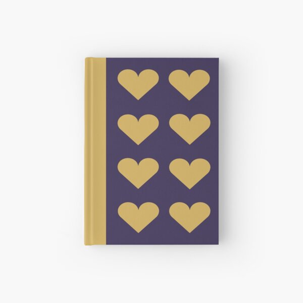 Large GOLD and NAVY BLUE LOVE HEARTS Hardcover Journal