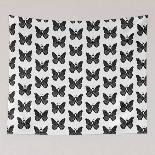 Item preview, Black Cancer Ribbon Butterfly  designed and sold by abigailrose14.