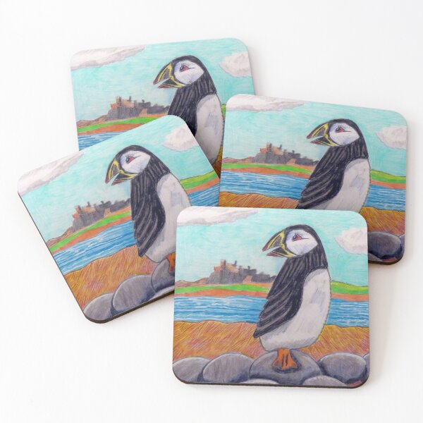Item preview, 629 - PUFFIN & LINDISFARNE - DAVE EDWARDS - COLOURED PENCILS - 2022 designed and sold by BLYTHART.