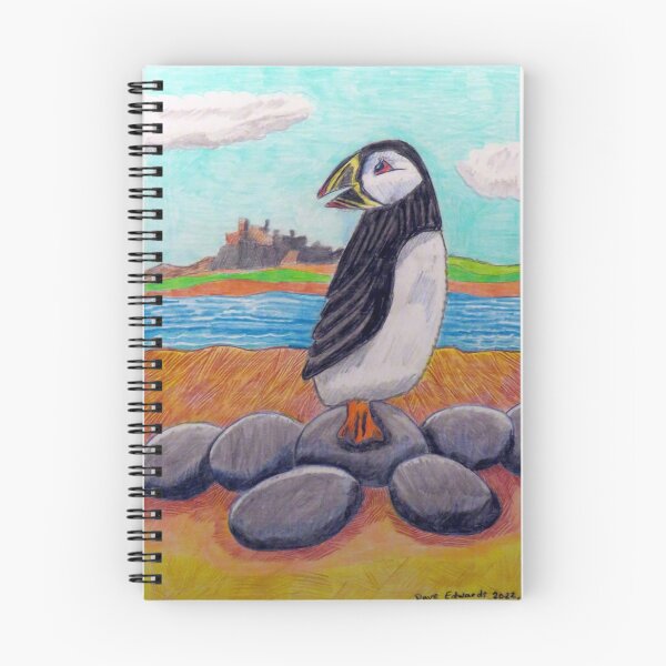 Item preview, 629 - PUFFIN & LINDISFARNE - DAVE EDWARDS - COLOURED PENCILS - 2022 designed and sold by BLYTHART.