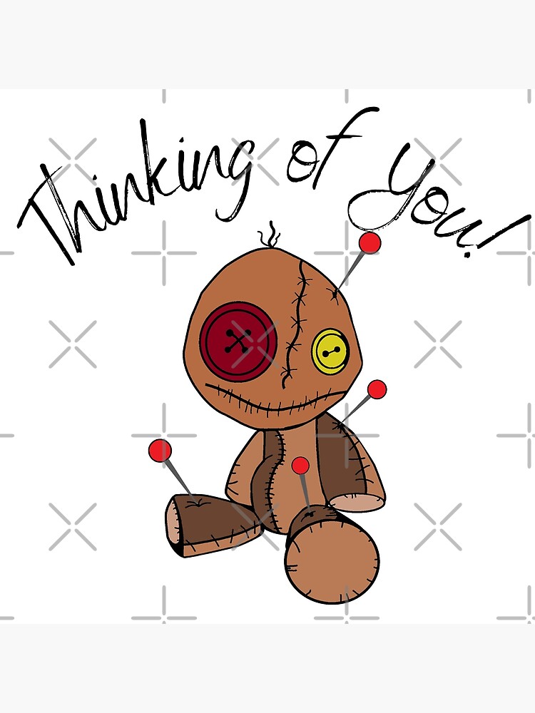 Sarcastic Thinking of You. Voodoo doll. for white or light backgrounds |  Poster