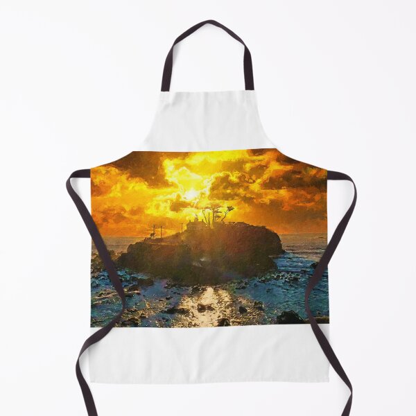 Item preview, Battery Point Light lighthouse in Crescent City, California, at sunset designed and sold by NickoPrints.