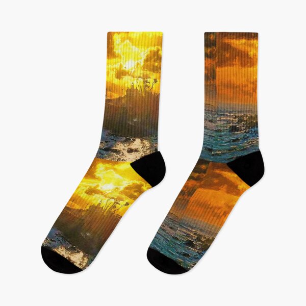 Item preview, Battery Point Light lighthouse in Crescent City, California, at sunset designed and sold by NickoPrints.