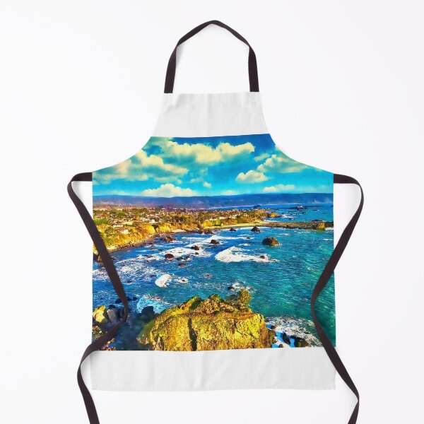 Item preview, The rocky Pacific coast near Crescent City, California - watercolor painting designed and sold by NickoPrints.
