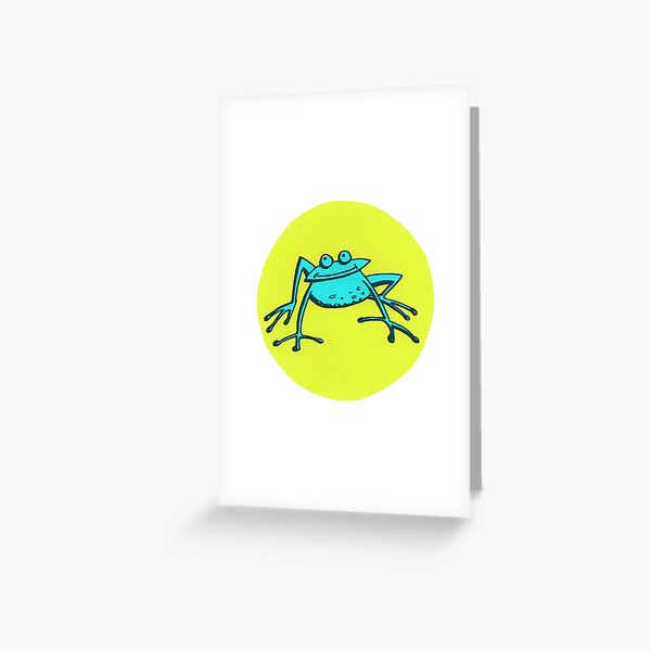 Jump! – Blue Frog Greeting Card