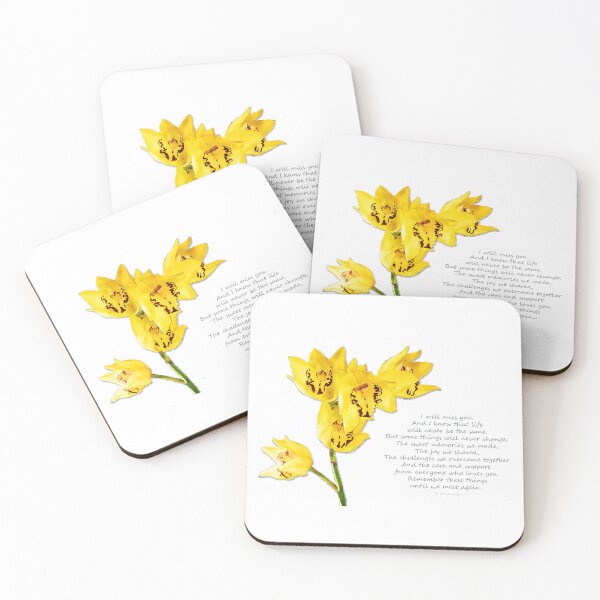 Item preview, Remember These Things - Yellow Orchid Art And Poem For Sympathy designed and sold by Sharon Cummings Art.
