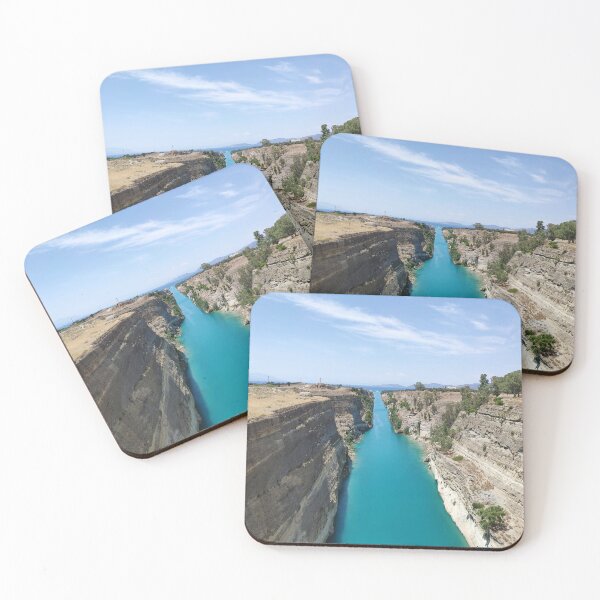 Item preview, Beautiful blue Corinth Canal during the Summer in Greece designed and sold by HiddenPlaces.