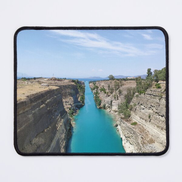 Item preview, Beautiful blue Corinth Canal during the Summer in Greece designed and sold by HiddenPlaces.