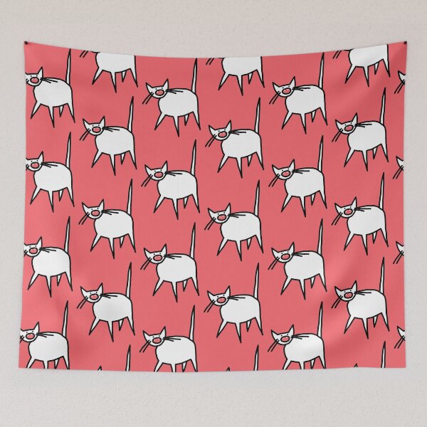 Item preview, White Cat Yelling designed and sold by designcardinal.