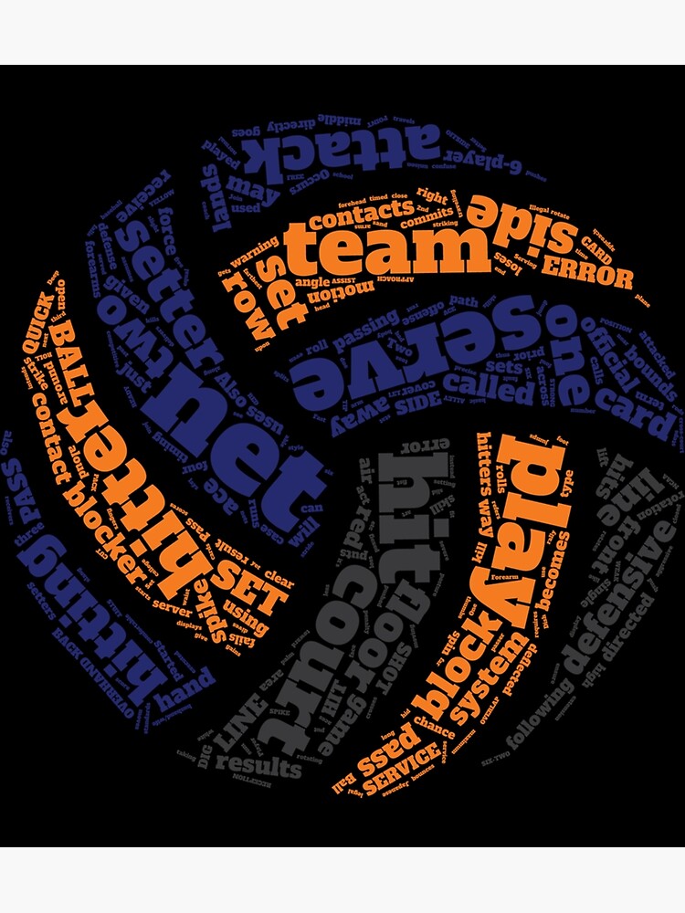 "Volleyball Words Volley Game Day Ball Sports Graphic Themed Sticker