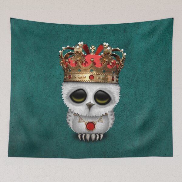 Item preview, Royal Snowy Owl Wearing Crown Blue designed and sold by JeffBartels.