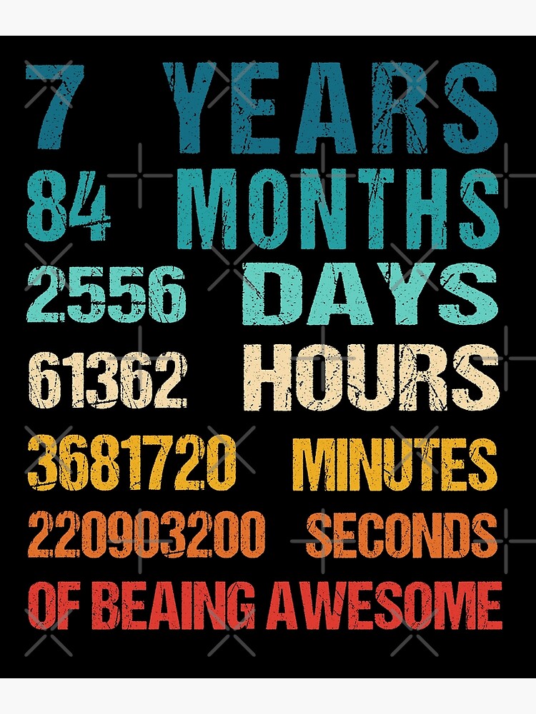 Kids 7th Birthday 7 Years Old 84 Months Being Awesome Gift Shirt Kids 7th Birthday 7 Years Old 84 Months Being Awesome Gift Shirt