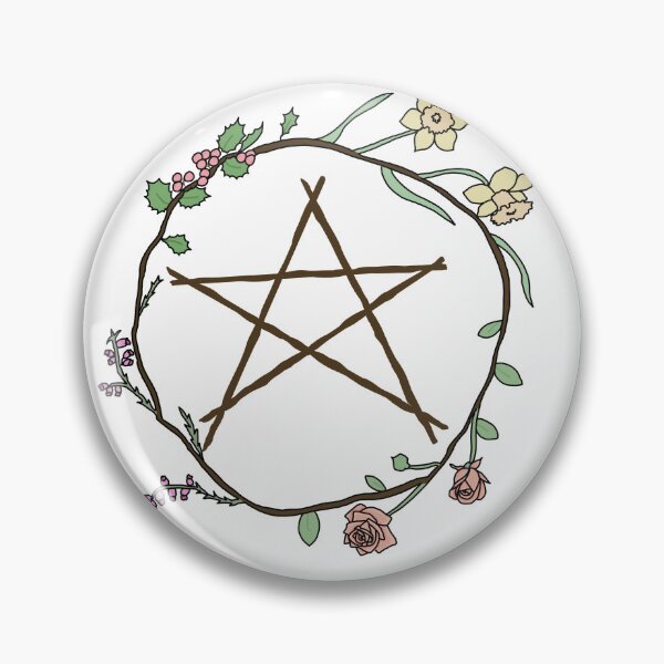 Item preview, Pentacle surrounded by flowers  designed and sold by Becky-Marie.