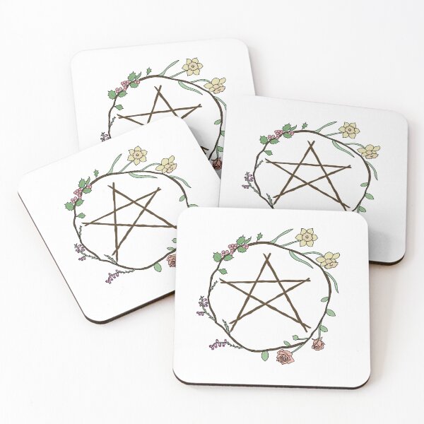 Item preview, Pentacle surrounded by flowers  designed and sold by Becky-Marie.
