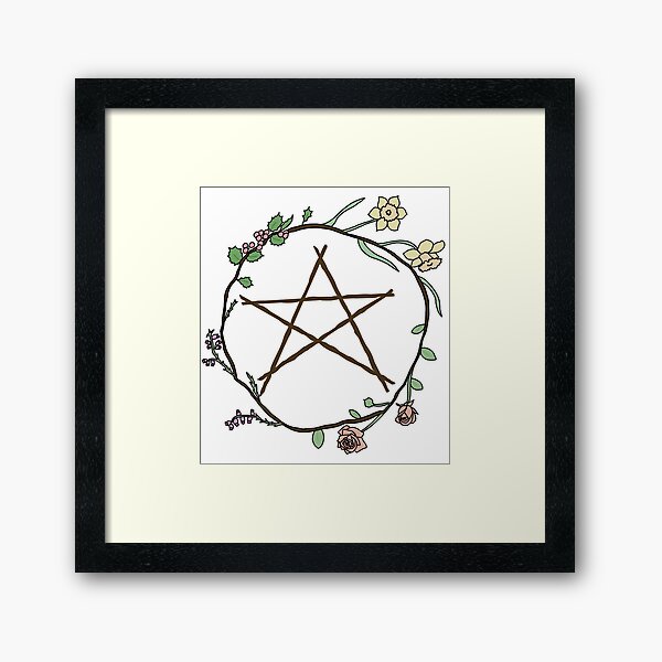 Item preview, Pentacle surrounded by flowers  designed and sold by Becky-Marie.