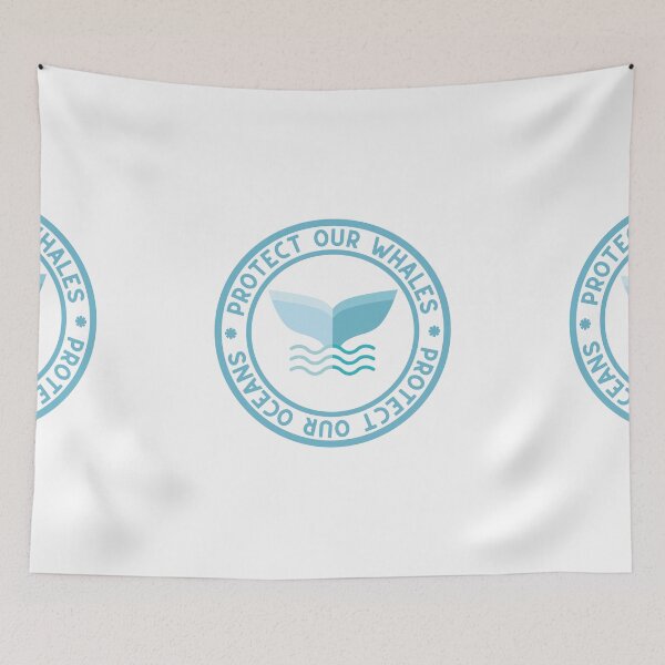 Item preview, Protect Our Whales Protect Our Oceans blue designed and sold by EsraaBaniOdeh.